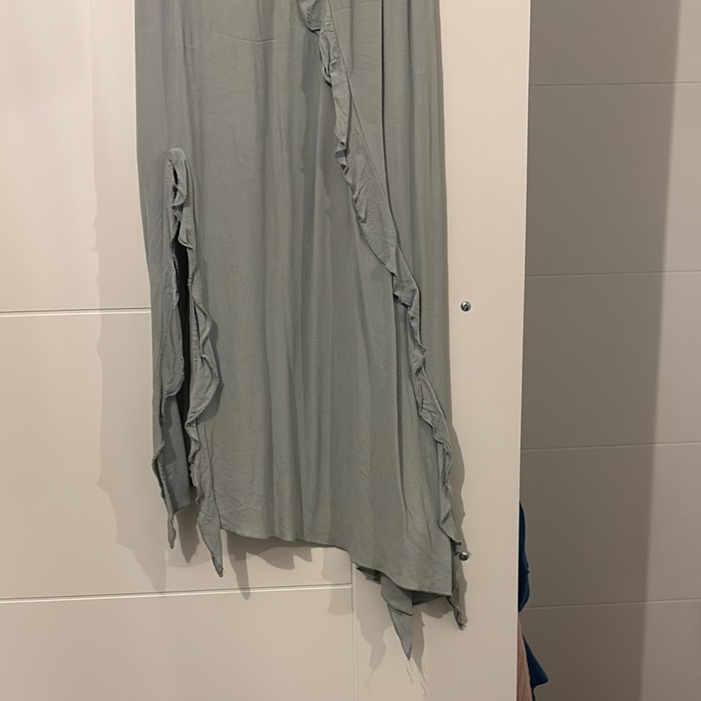 Gray blue Ruffle Dress - Picture 3 of 4